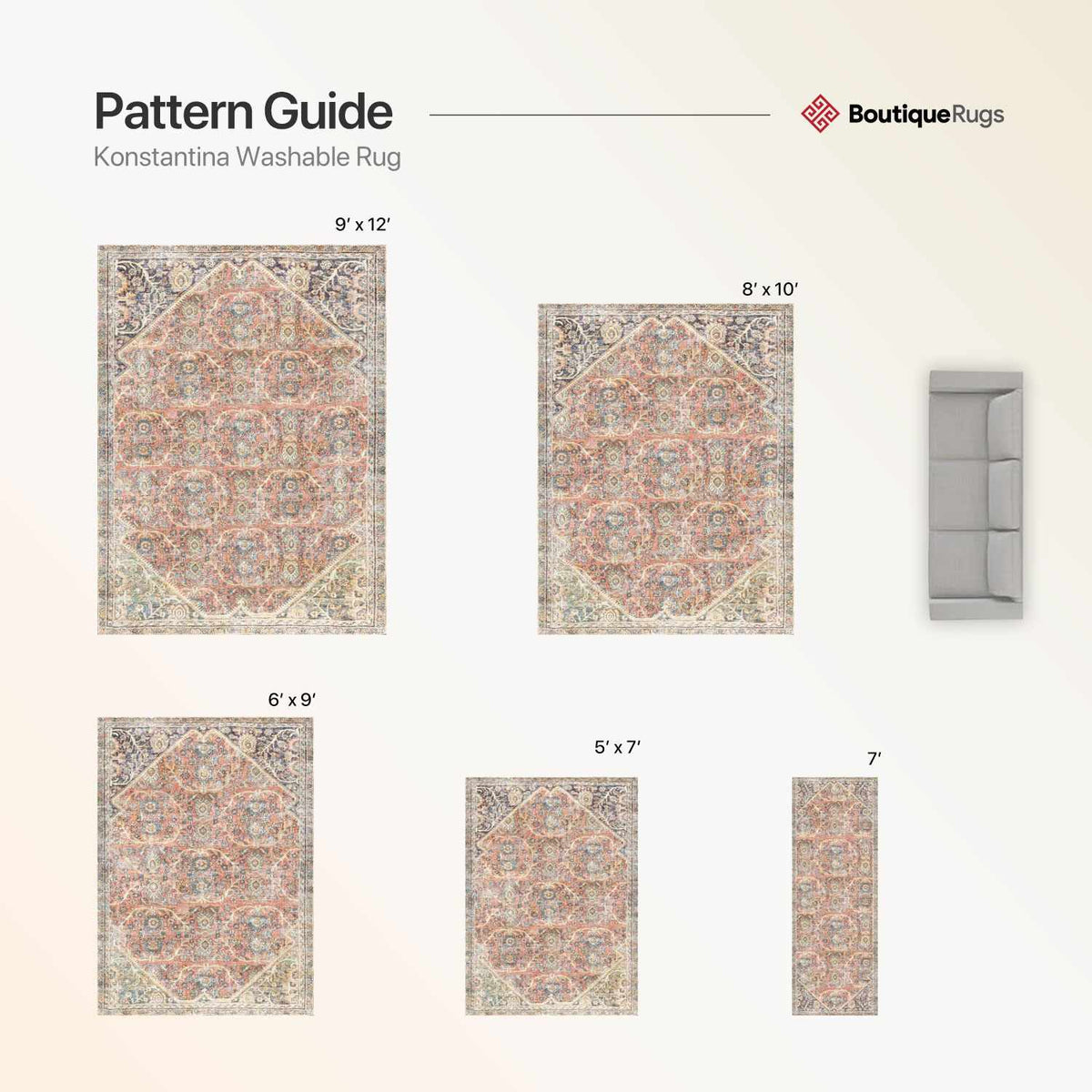 Konstantina Washable Area Rug