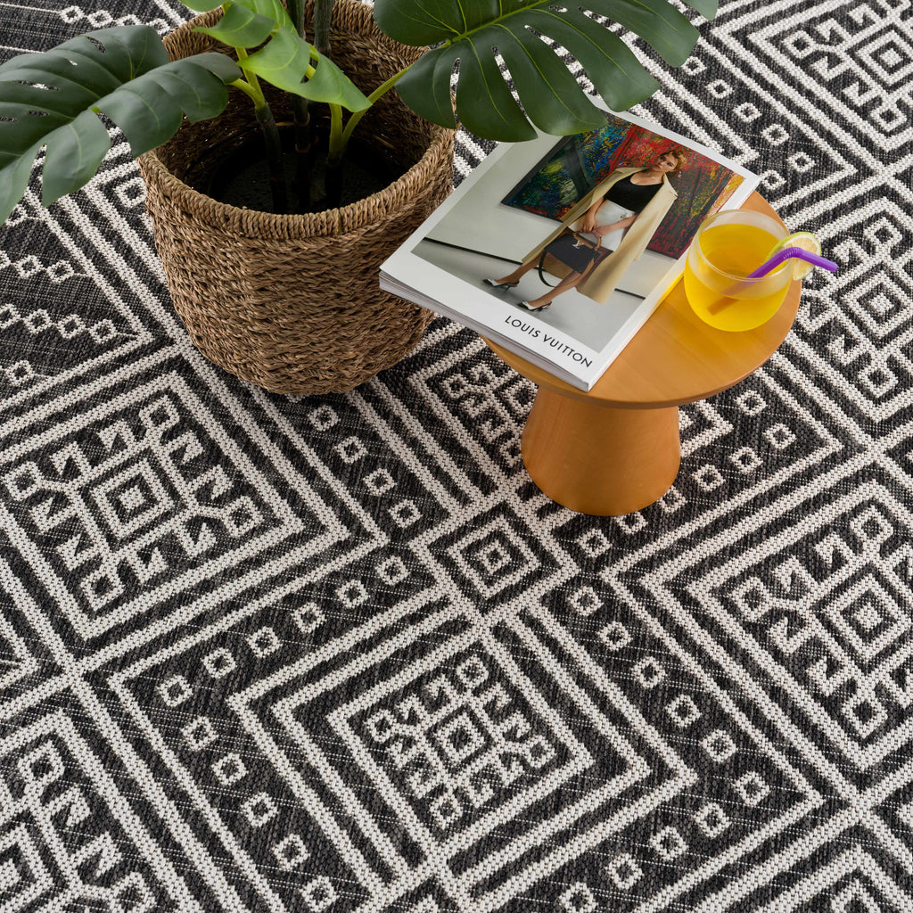 Frankville Black&White All Over Performance Outdoor Rug