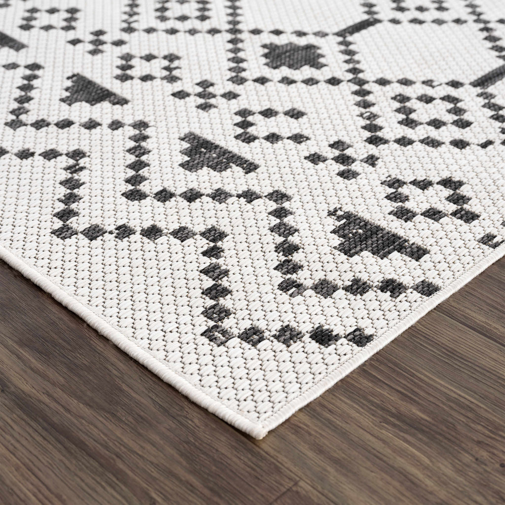 Haynesville Moroccan Design Pixel Outdoor Rug - Clearance