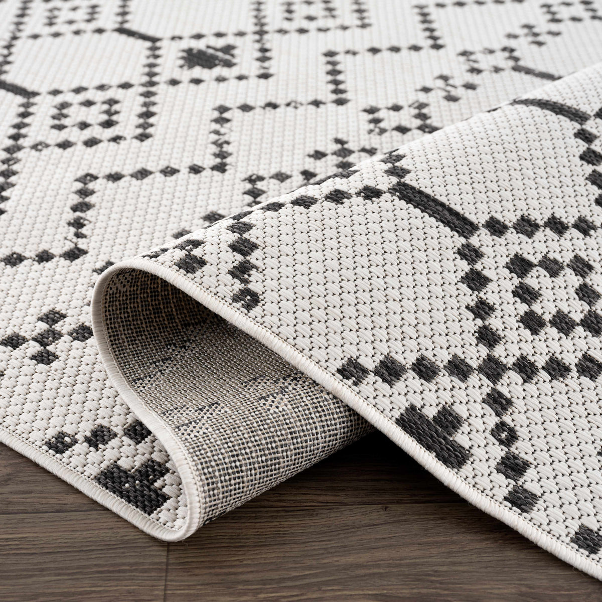 Haynesville Moroccan Design Pixel Outdoor Rug - Clearance