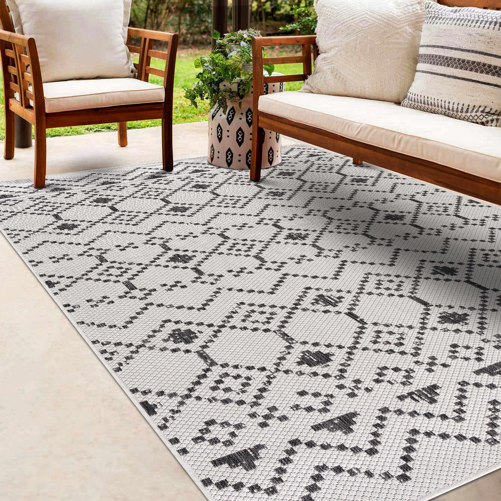 Haynesville Moroccan Design Pixel Outdoor Rug - Clearance