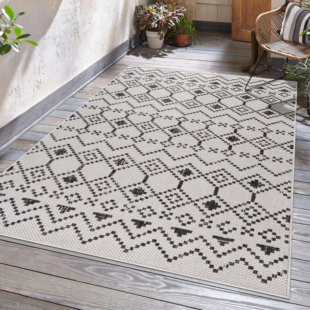 Haynesville Moroccan Design Pixel Outdoor Rug - Clearance
