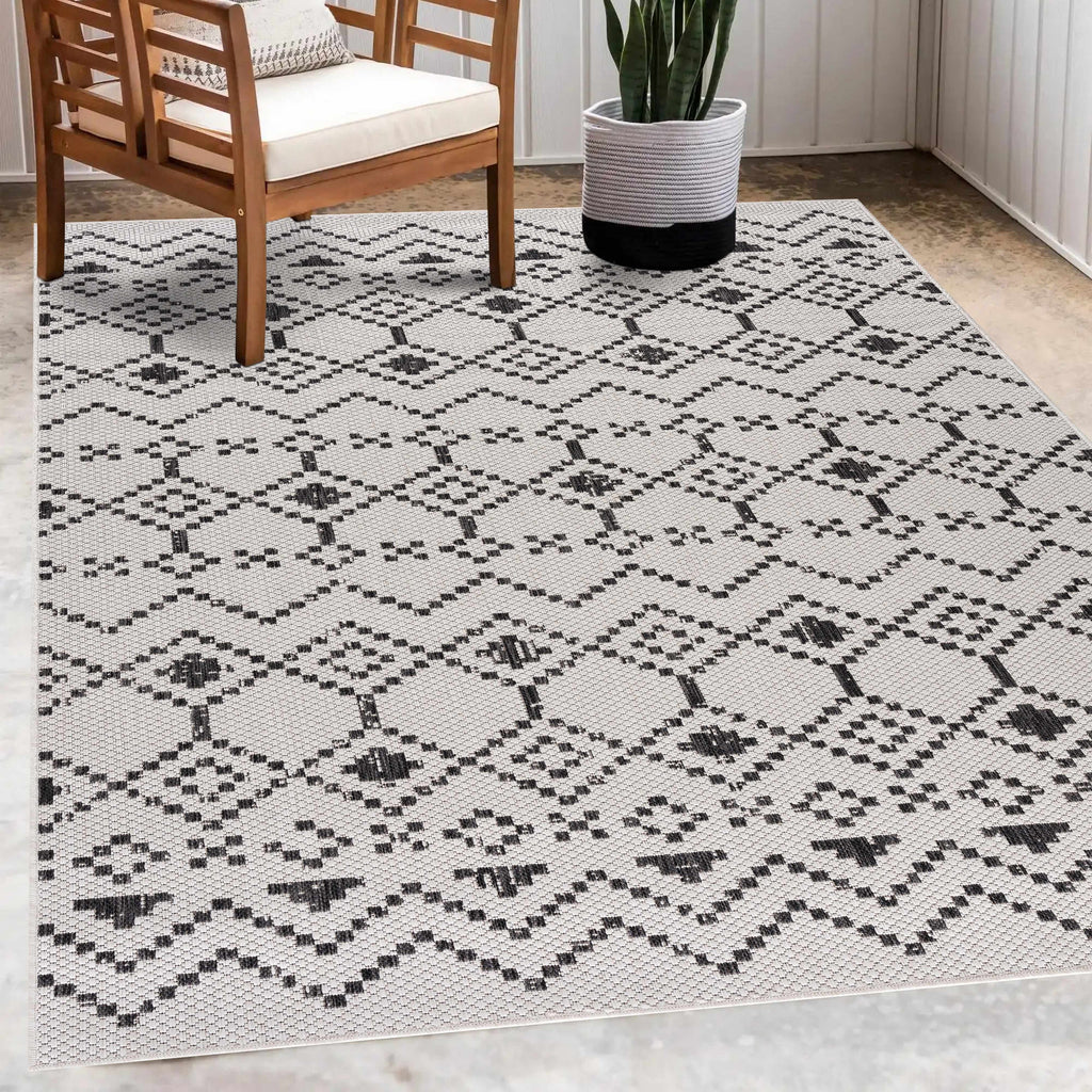 Haynesville Moroccan Design Pixel Outdoor Rug - Clearance