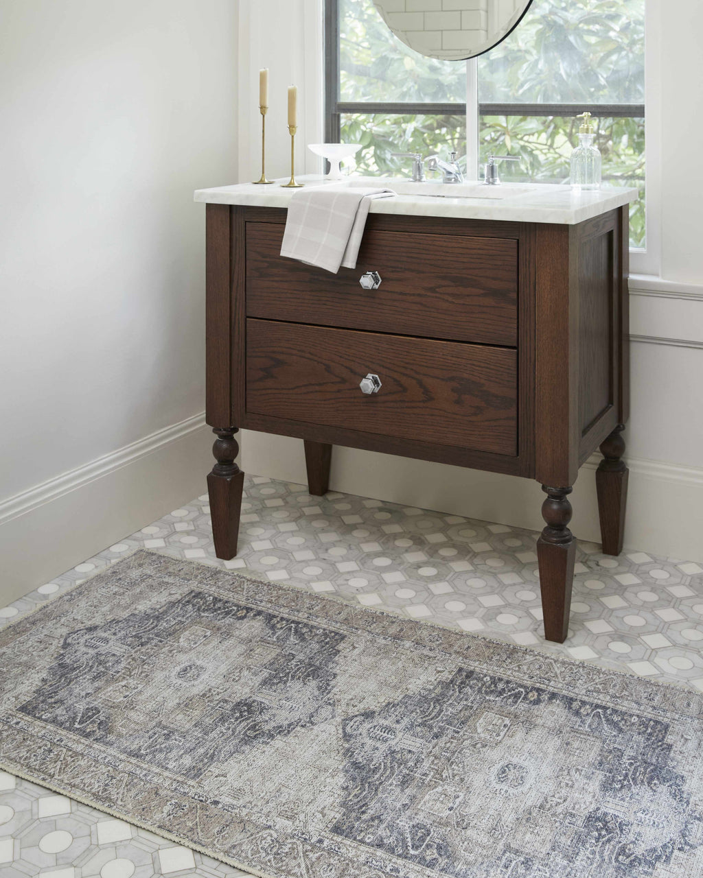 Beige Rosman Washable Area Rug
