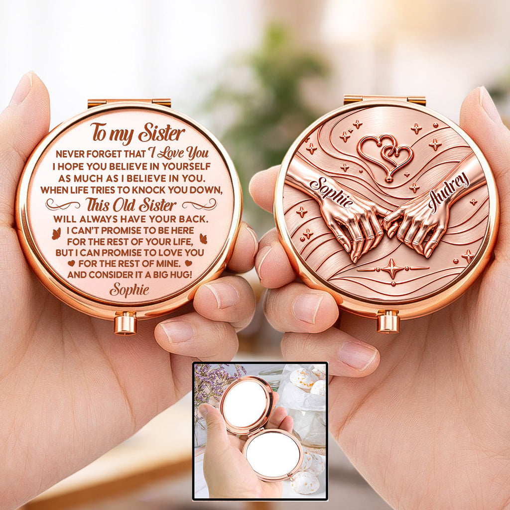 A Big Hug For My Sister - Personalize Compact Mirror