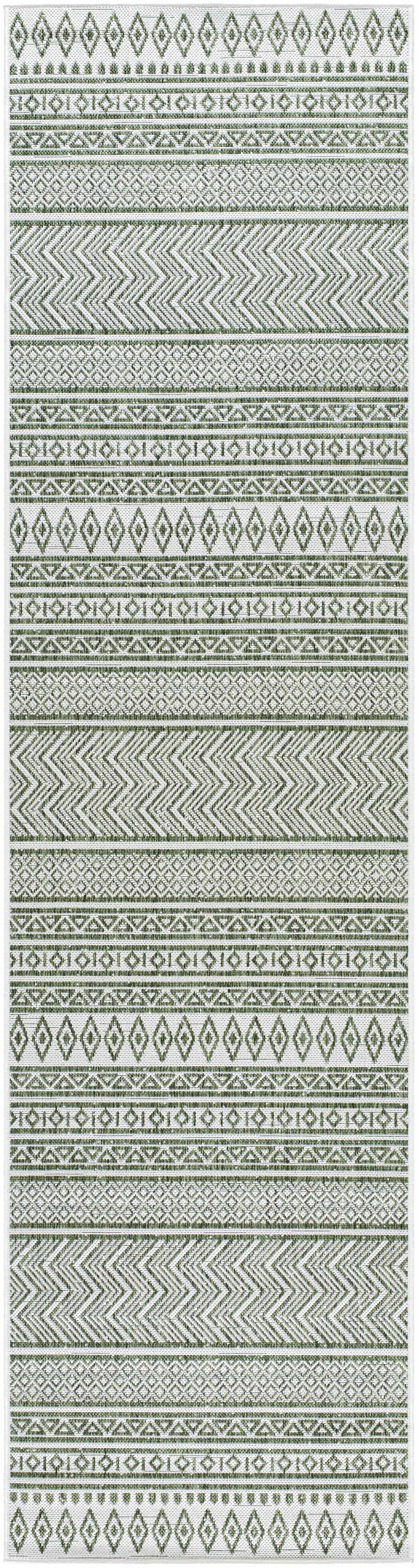 Madras Natural Gray Green All Over Performance Outdoor Area Rug