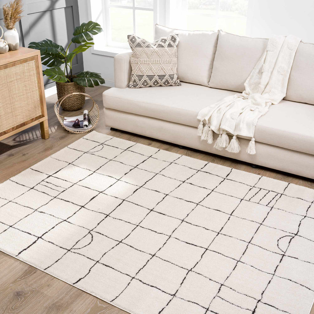 Keanu Black & White Area Rug - Clearance
