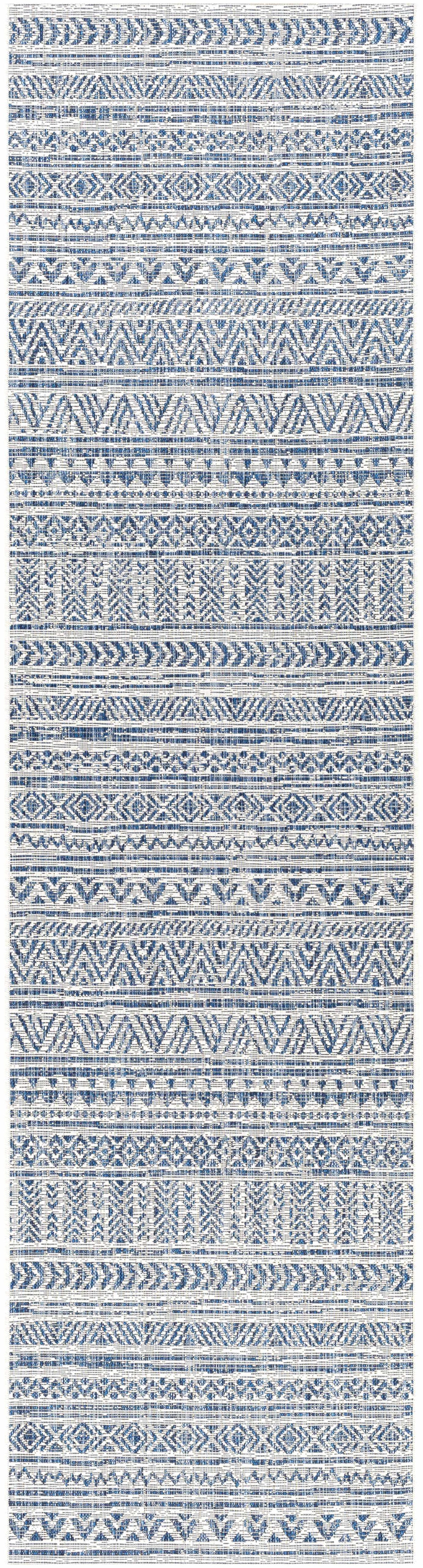 Novato Navy All Over Pattern Performance Outdoor Rug