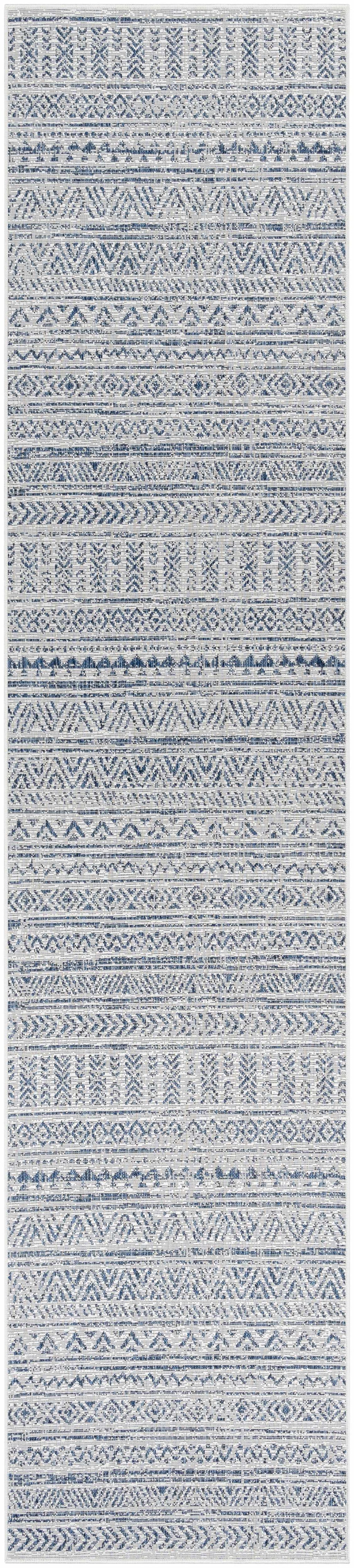 Novato Navy All Over Pattern Performance Outdoor Rug