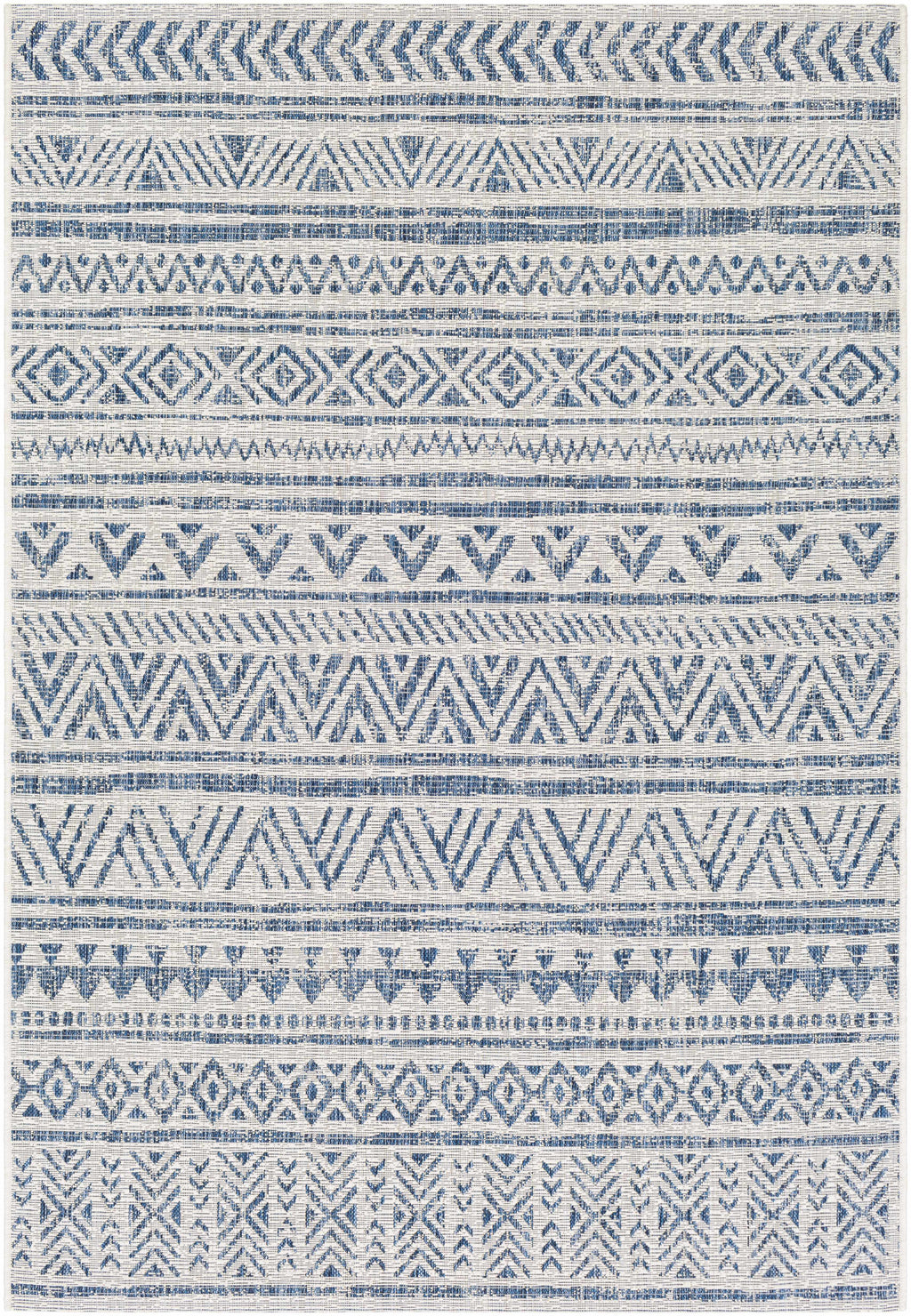 Novato Navy All Over Pattern Performance Outdoor Rug