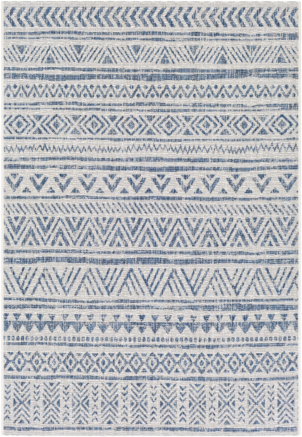 Novato Navy All Over Pattern Performance Outdoor Rug