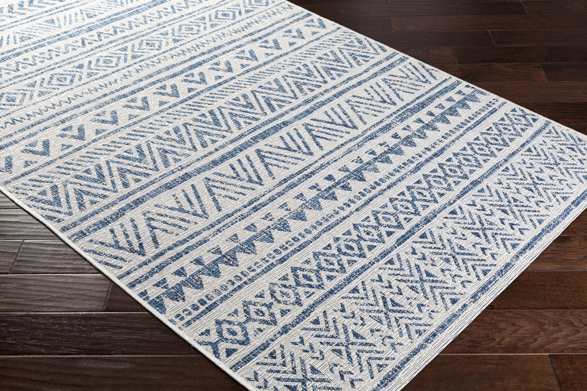 Novato Navy All Over Pattern Performance Outdoor Rug