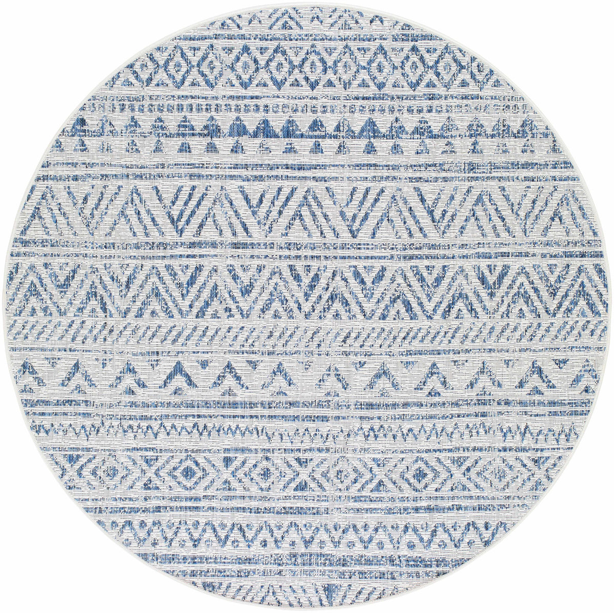 Novato Navy All Over Pattern Performance Outdoor Rug