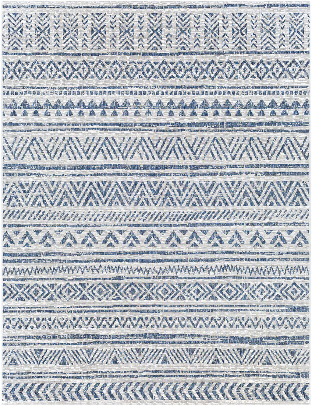 Novato Navy All Over Pattern Performance Outdoor Rug