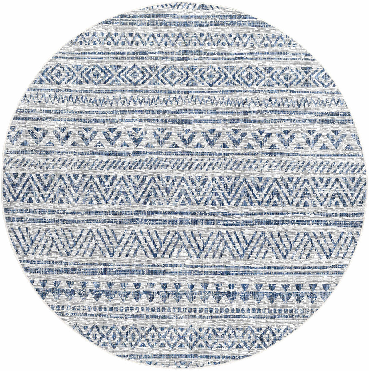 Novato Navy All Over Pattern Performance Outdoor Rug