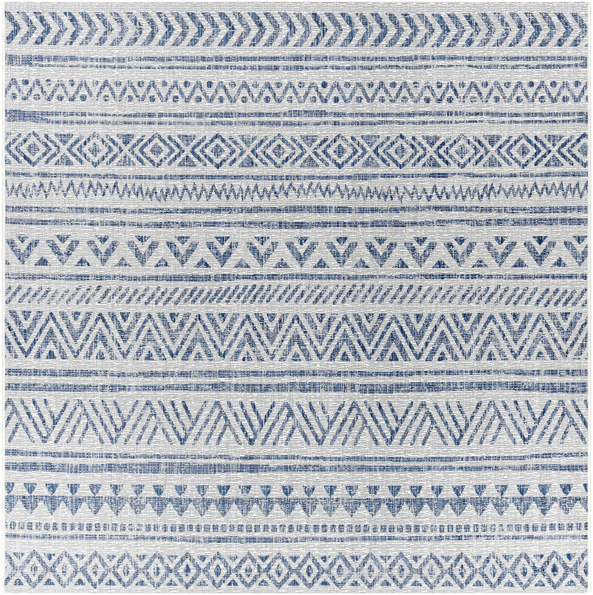 Novato Navy All Over Pattern Performance Outdoor Rug