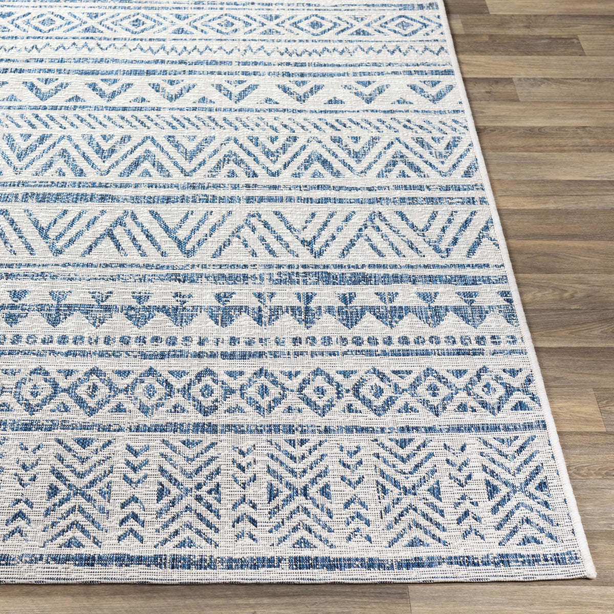Novato Navy All Over Pattern Performance Outdoor Rug