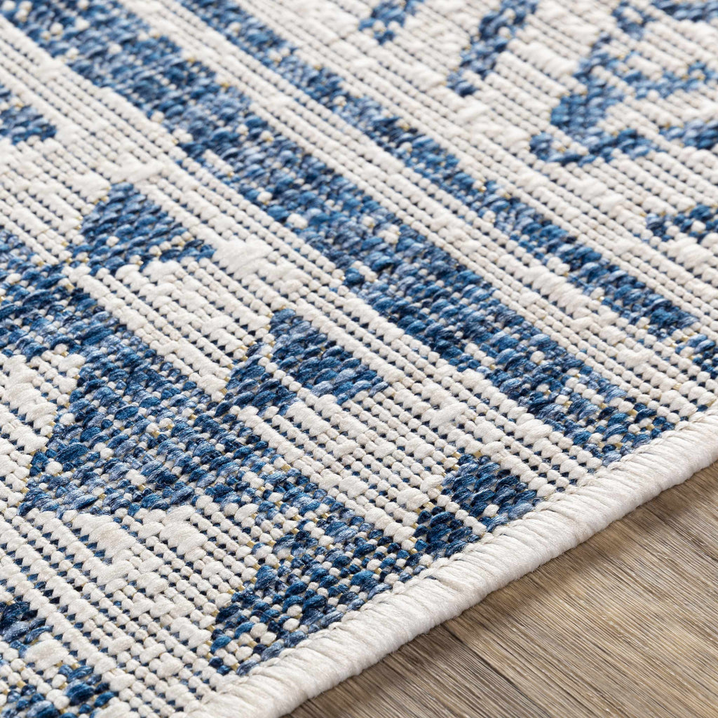 Novato Navy All Over Pattern Performance Outdoor Rug