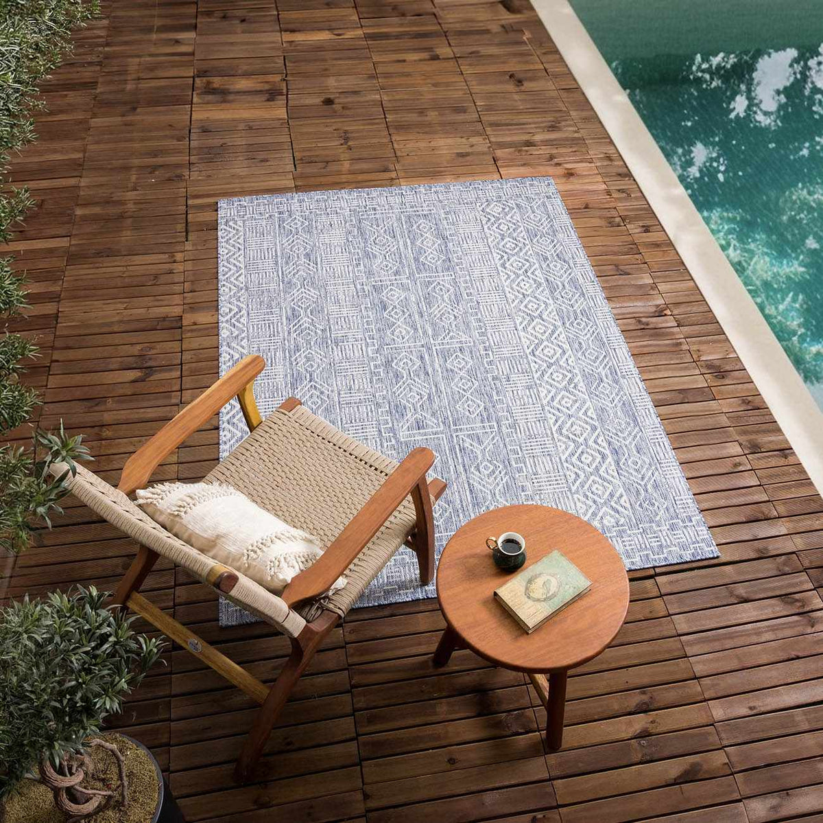 Epson Blue Indoor & Outdoor Rug - Clearance
