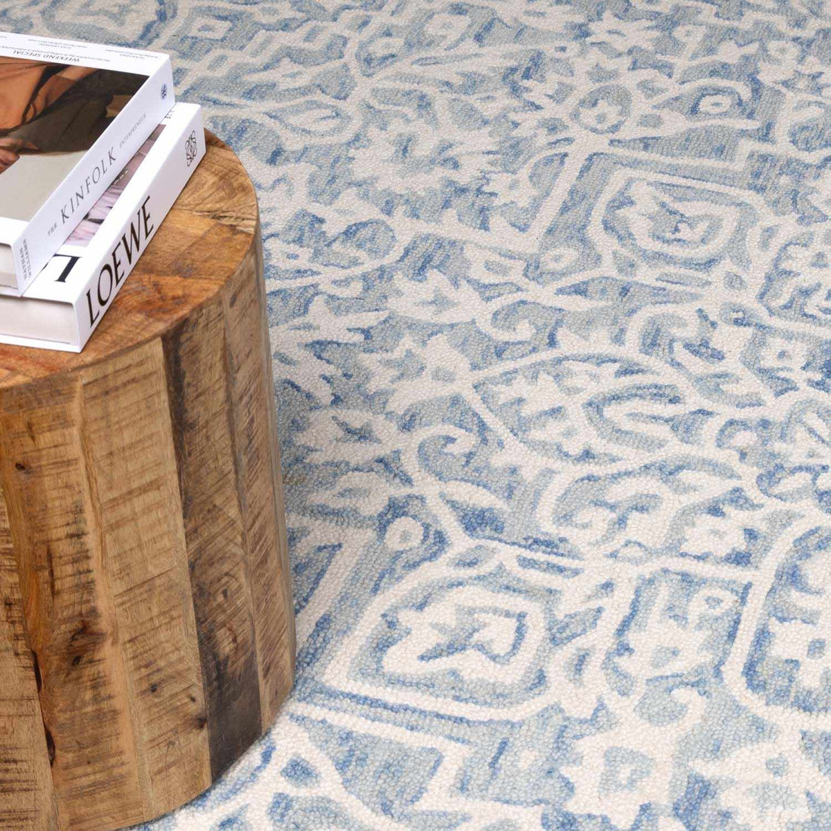 Gagebrook Blue Wool Area Rug