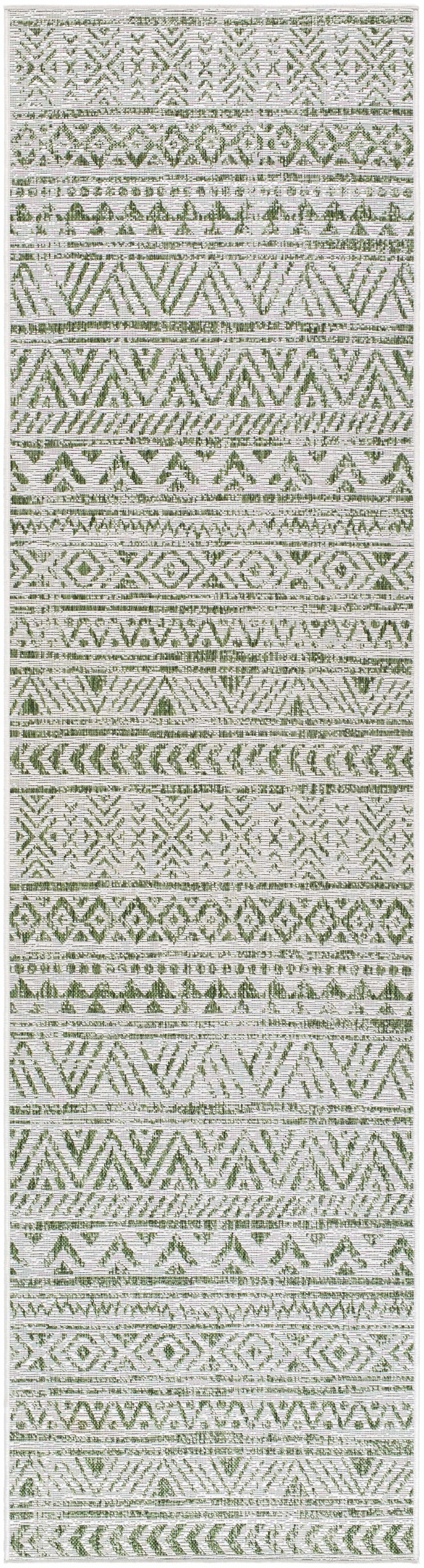 Novato Olive All Over Pattern Performance Outdoor Rug