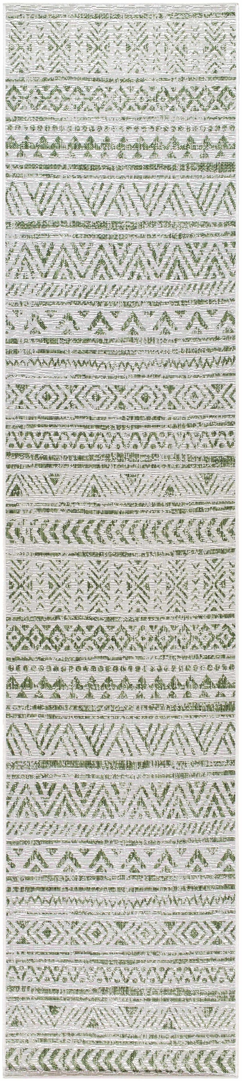 Novato Olive All Over Pattern Performance Outdoor Rug