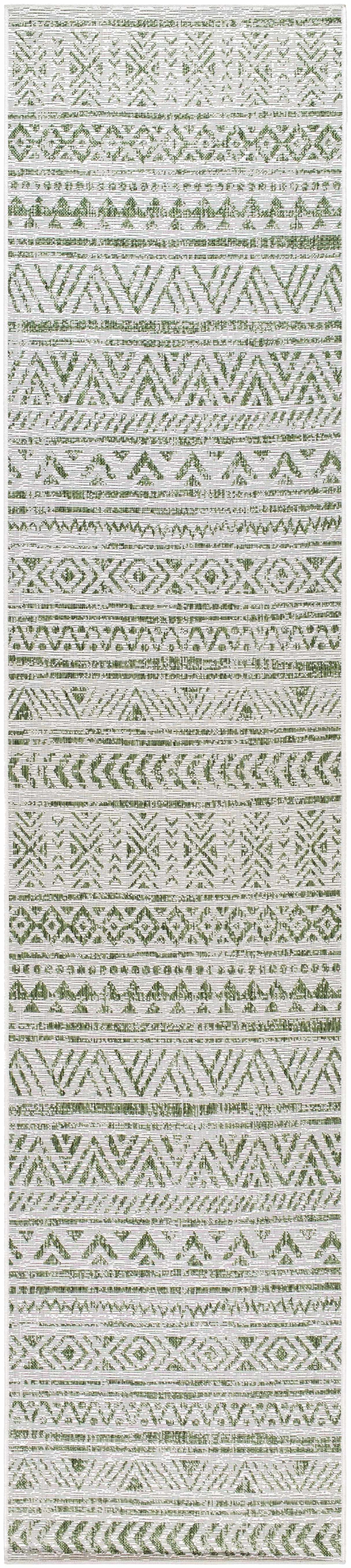 Novato Olive All Over Pattern Performance Outdoor Rug