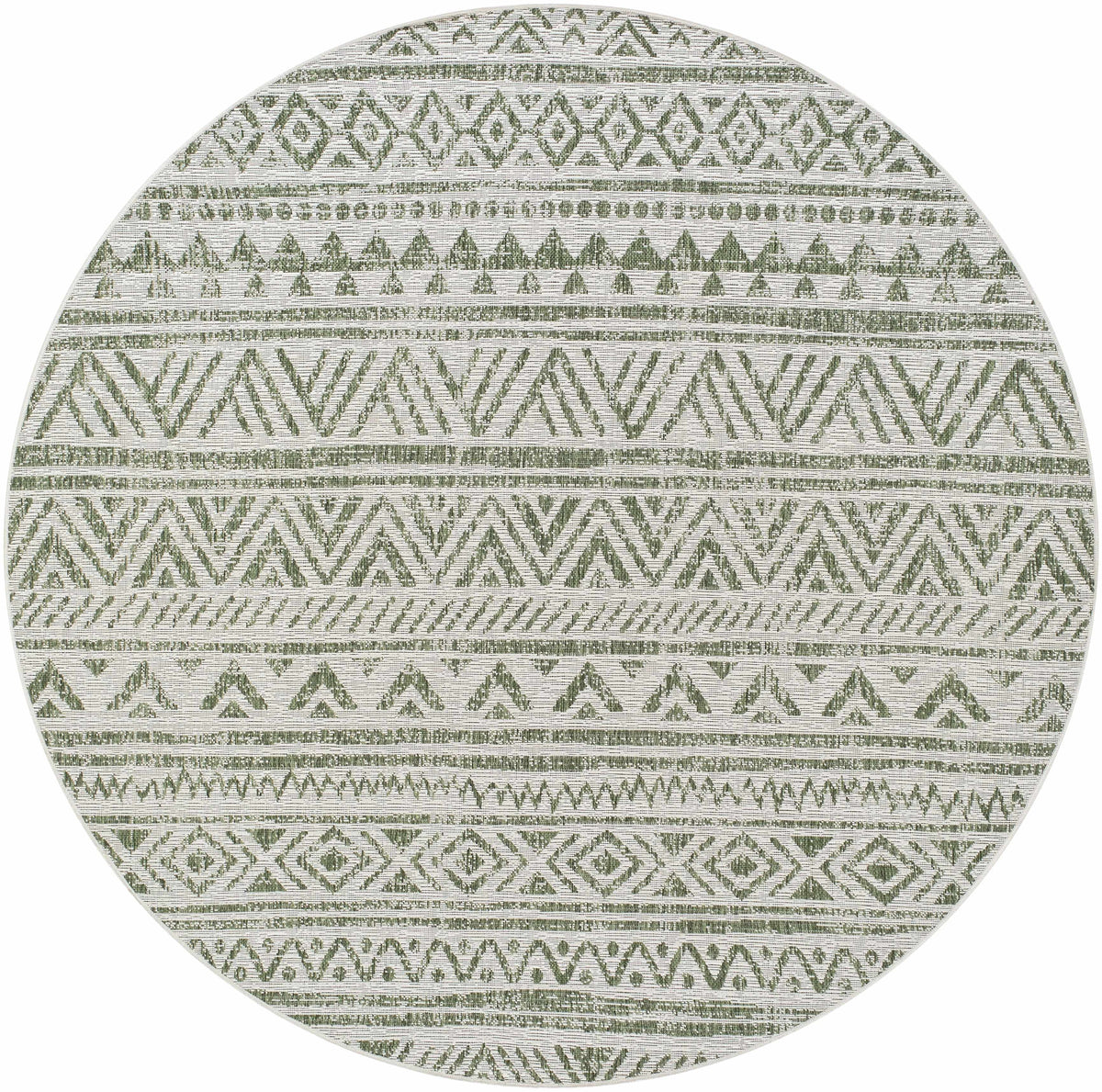 Novato Olive All Over Pattern Performance Outdoor Rug