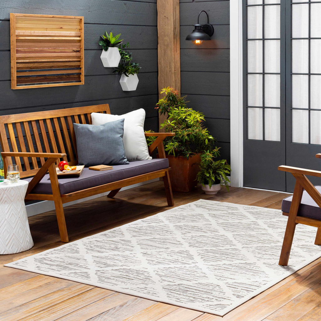 Gambang 3D Trellis Outdoor Area Rug - Clearance