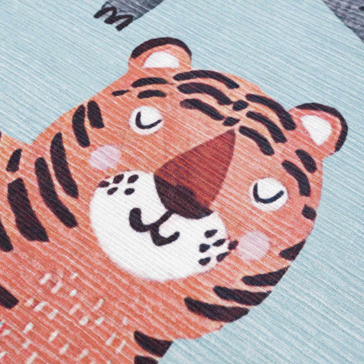 Petey Blue Animal Print Washable Kids Rug - Clearance