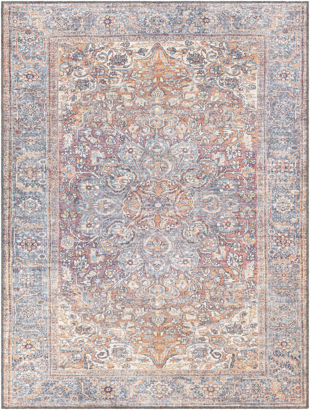 Rust Gardnertown Medallion Washable Area Rug - Clearance