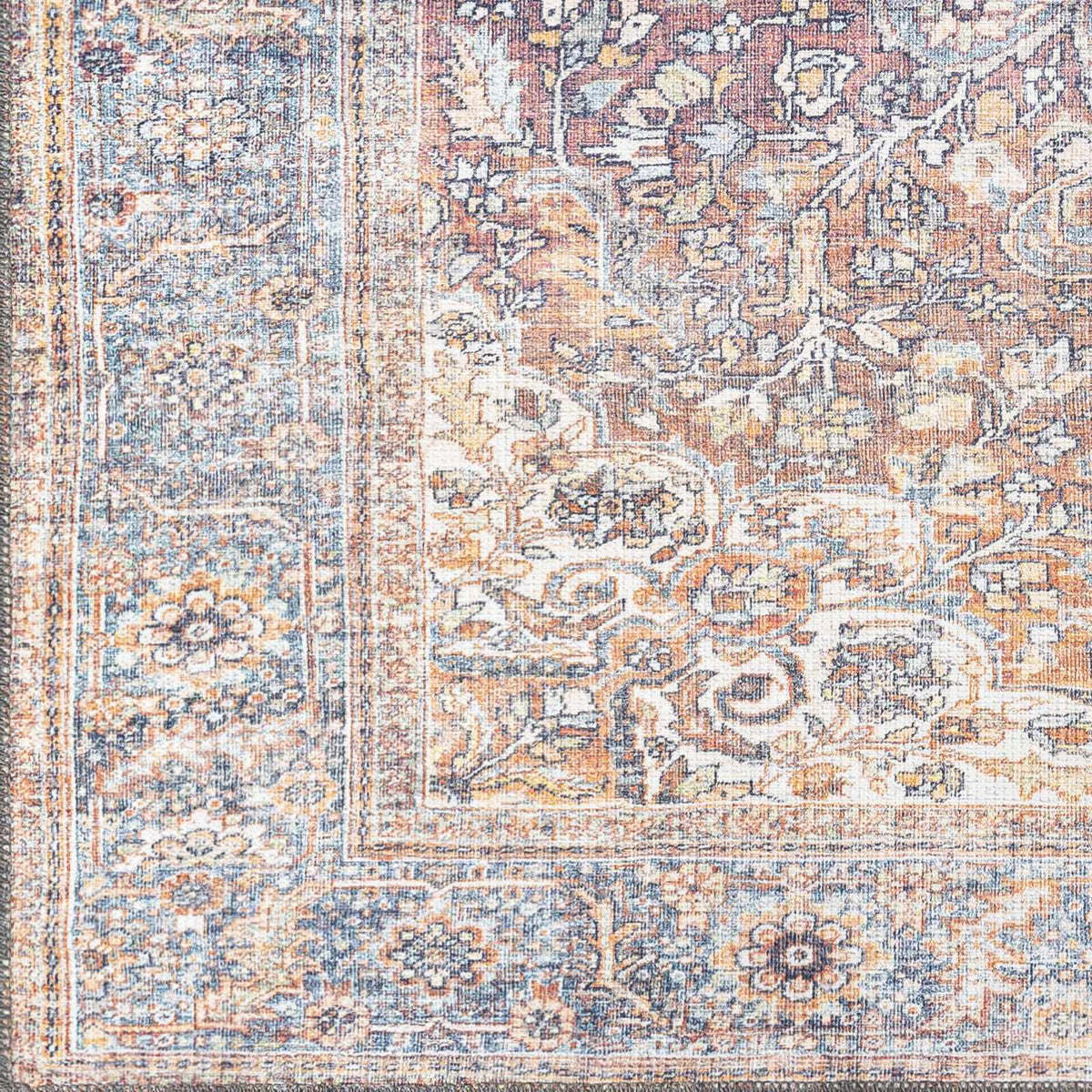 Rust Gardnertown Medallion Washable Area Rug - Clearance