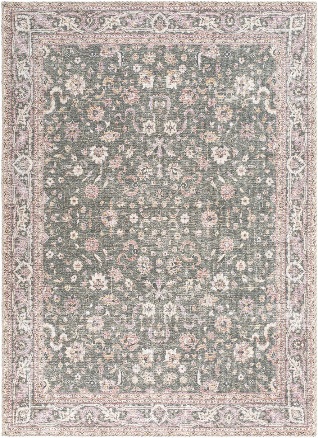 Alyson Vintage Flat Pile Washable Rug
