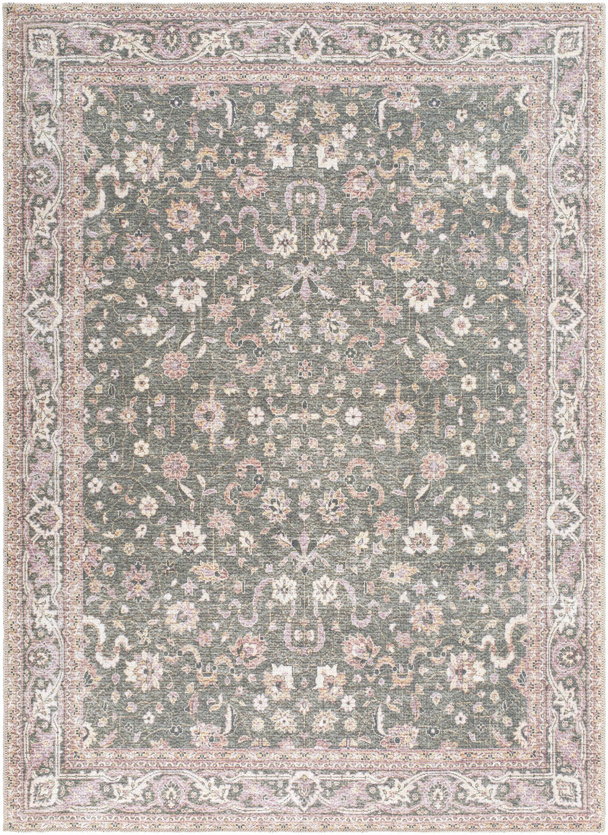 Alyson Vintage Flat Pile Washable Rug