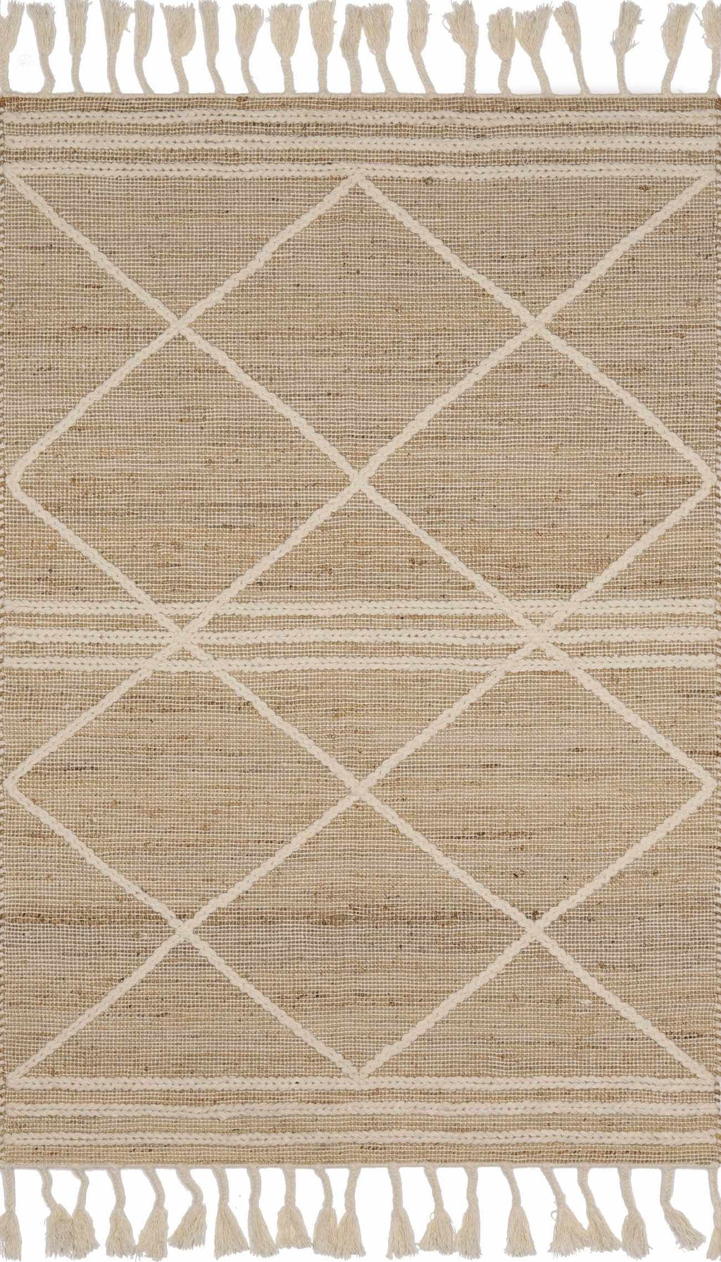 Gulnur Natural Jute&Wool Trellis Rug - Clearance
