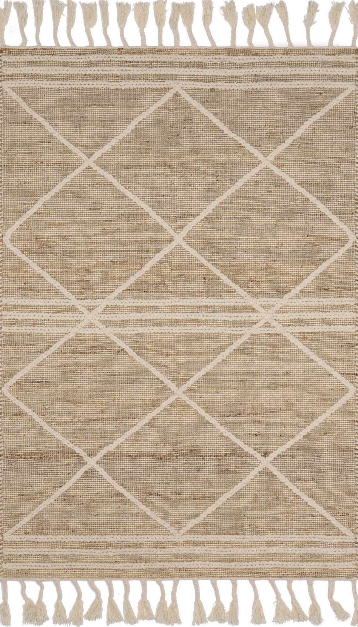 Gulnur Natural Jute&Wool Trellis Rug - Clearance