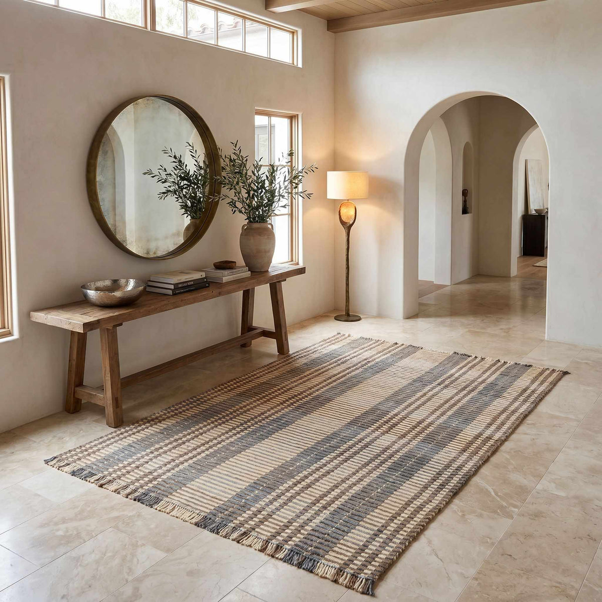 Devaun Beige Traditional Area Rug