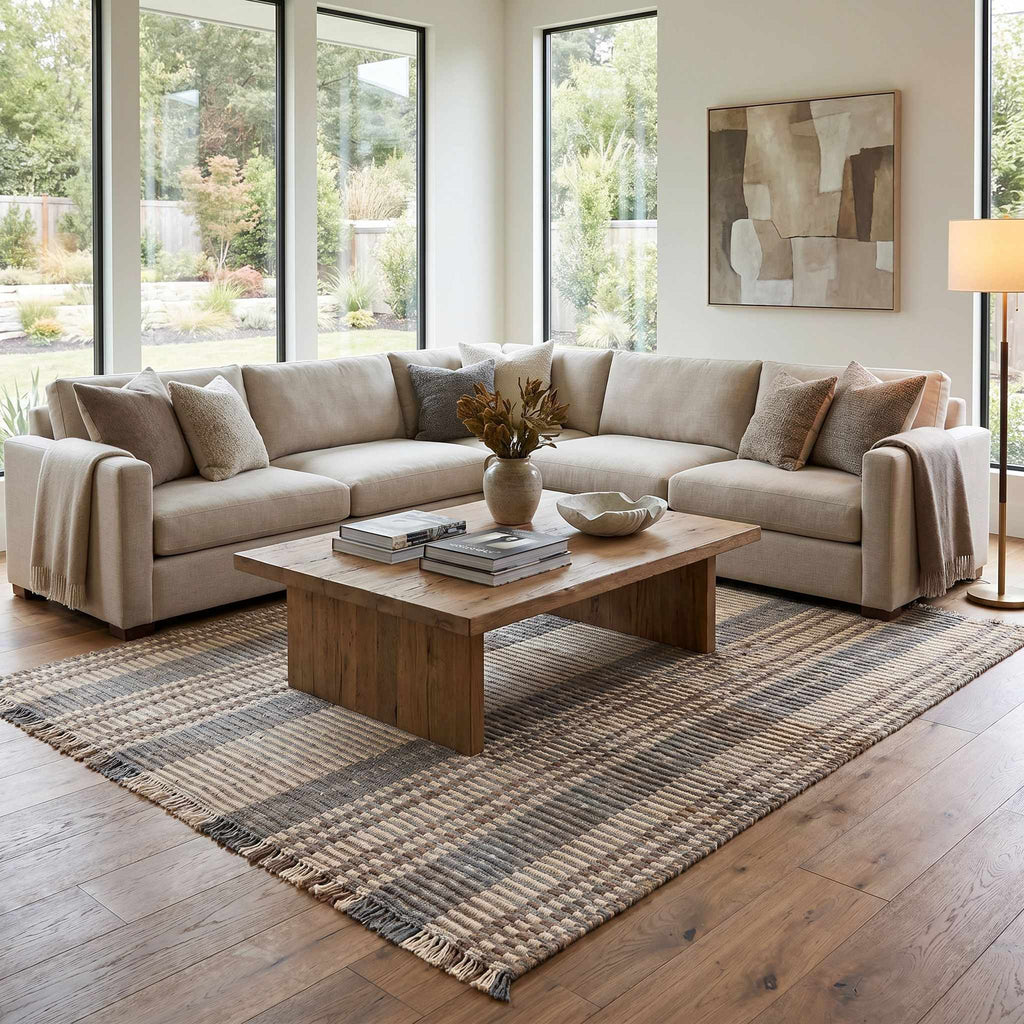 Devaun Beige Traditional Area Rug