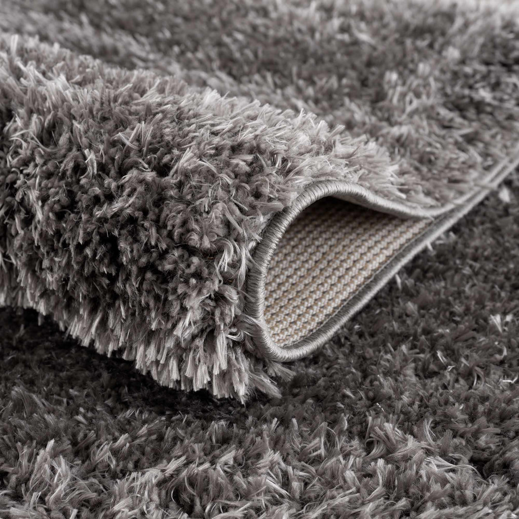 Faina Solid Dark Gray Shag Washable Area Rug - Clearance