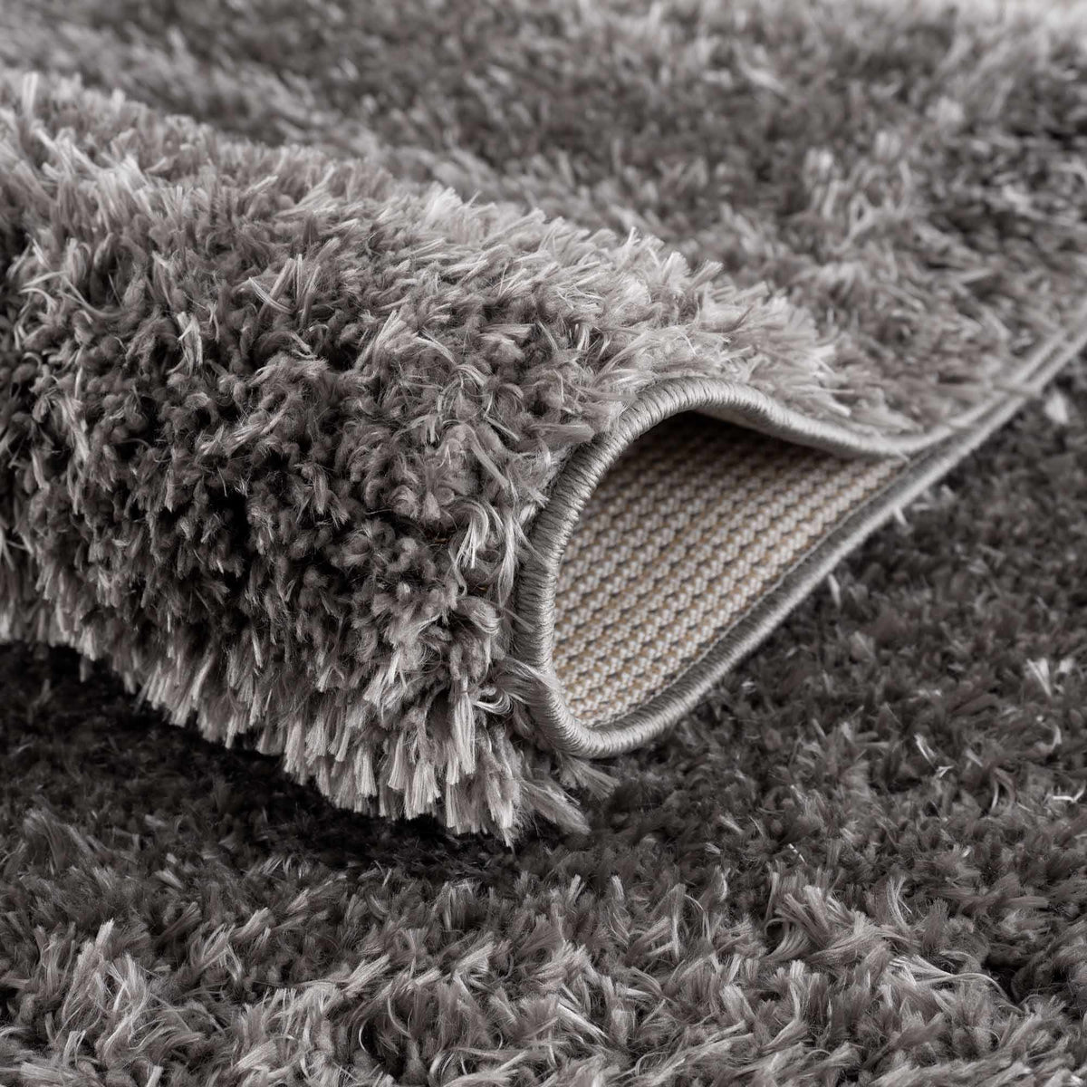 Faina Solid Dark Gray Shag Washable Area Rug - Clearance