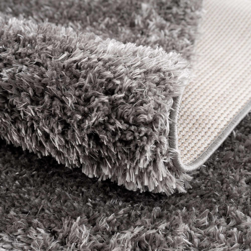 Faina Solid Dark Gray Shag Washable Area Rug - Clearance