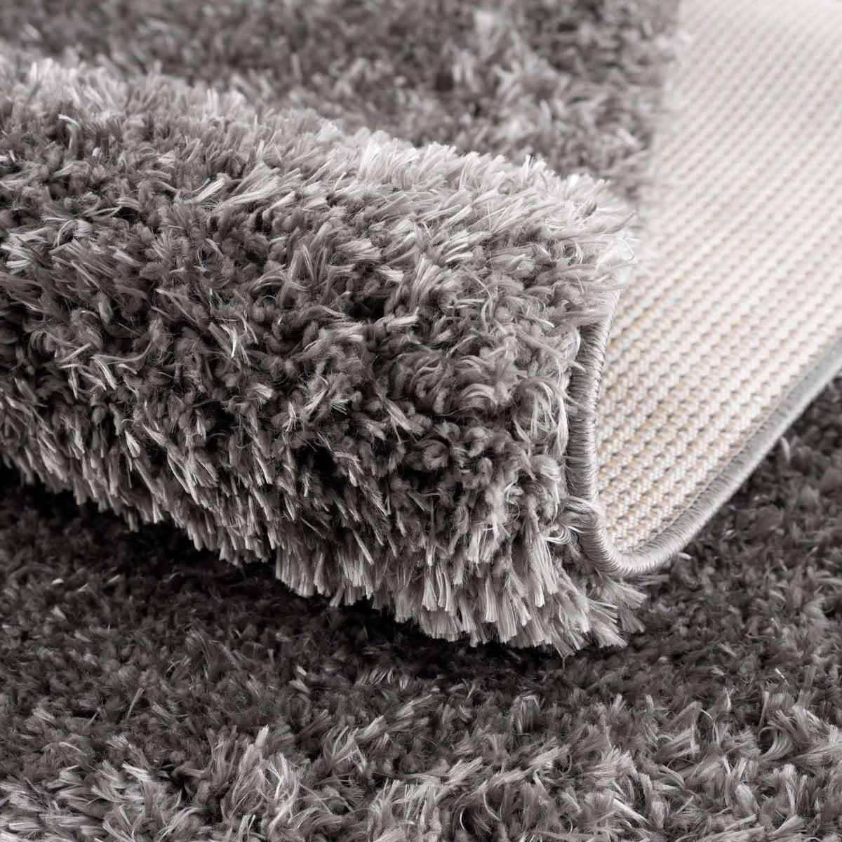 Faina Solid Dark Gray Shag Washable Area Rug - Clearance