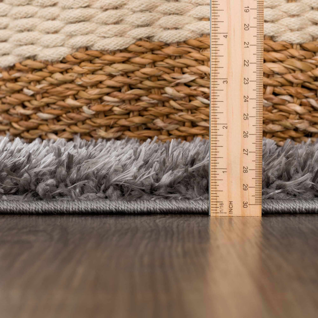 Faina Solid Dark Gray Shag Washable Area Rug - Clearance