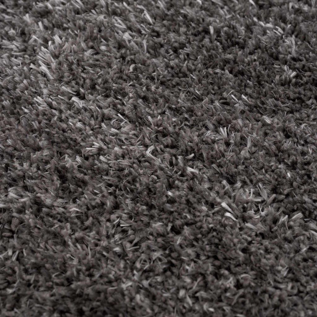 Faina Solid Dark Gray Shag Washable Area Rug - Clearance