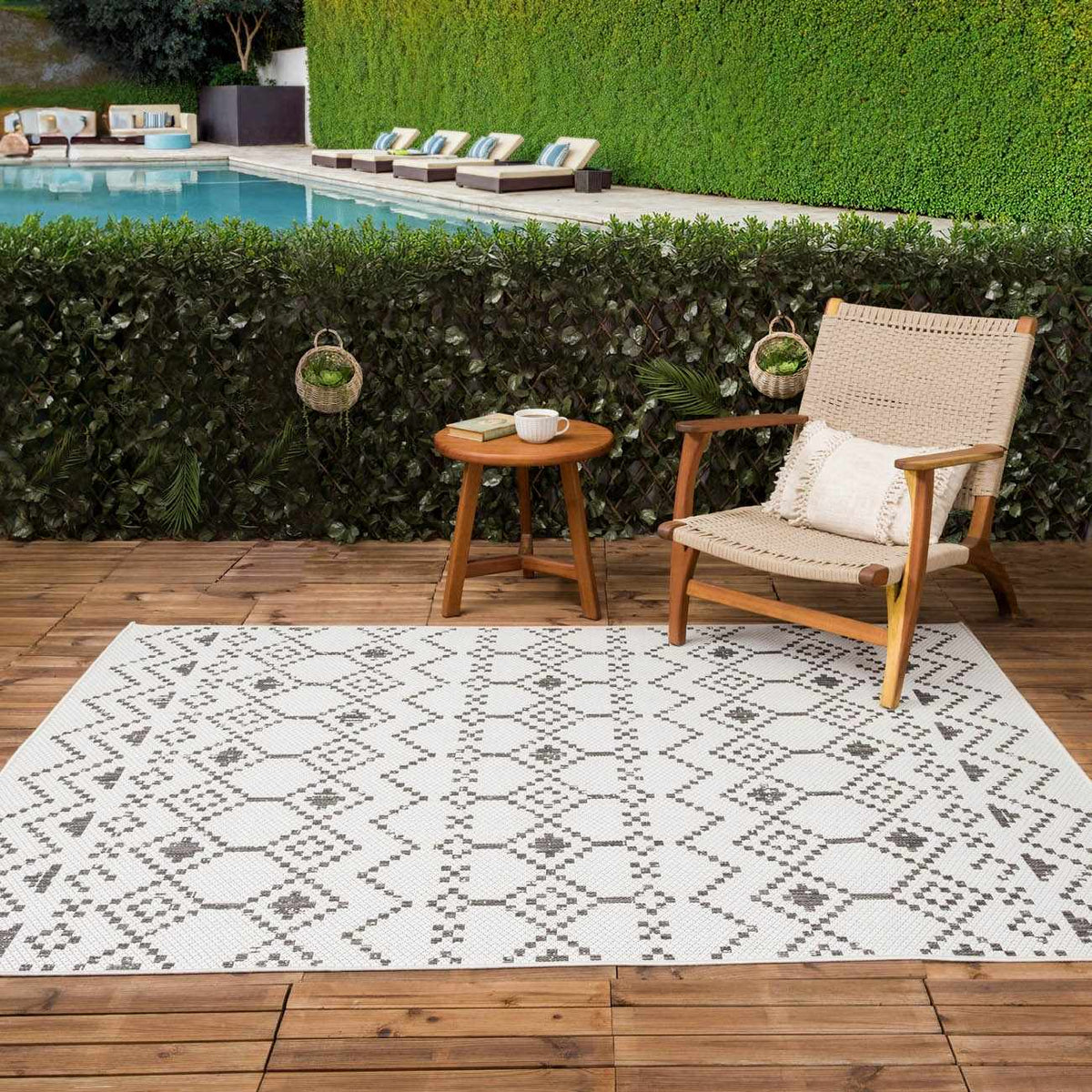 Haynesville Moroccan Design Pixel Outdoor Rug - Clearance