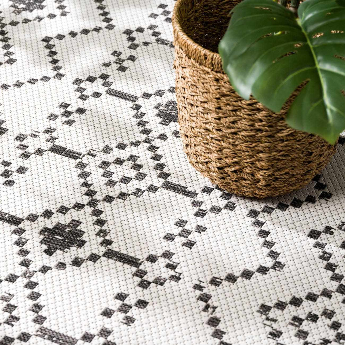 Haynesville Moroccan Design Pixel Outdoor Rug - Clearance
