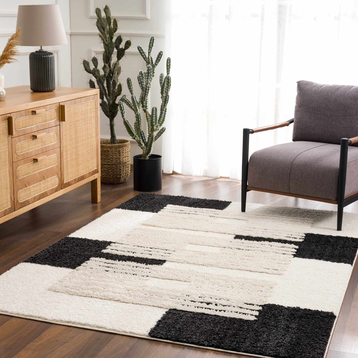 Astro Modern Shag Area Rug - Clearance