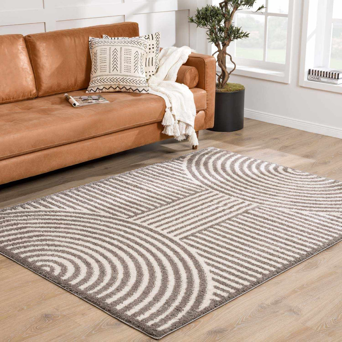 Allard Charcoal Washable Area Rug