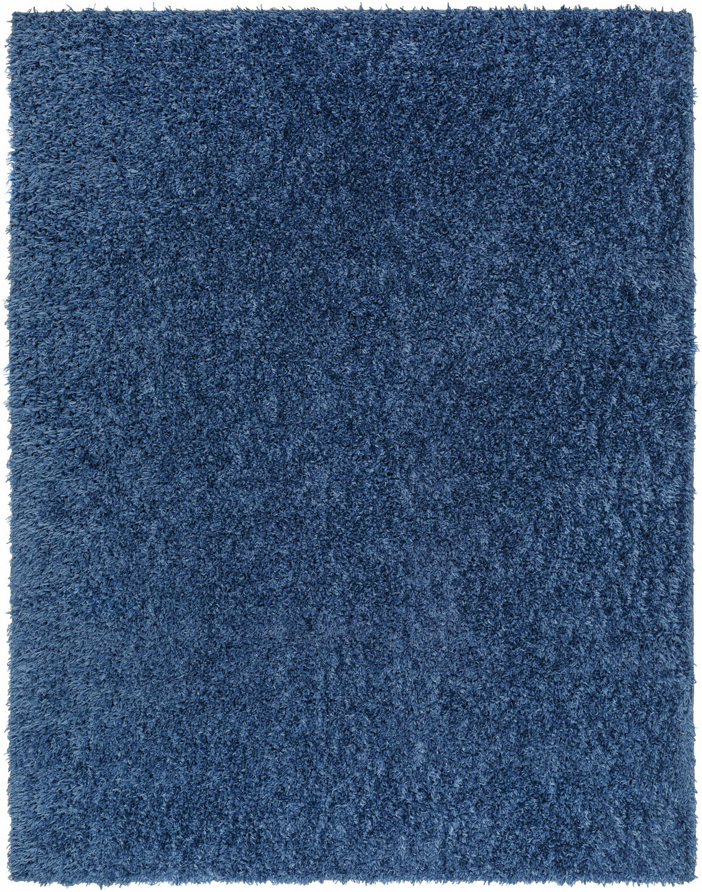 Faina Solid Dark Blue Shag Washable Area Rug