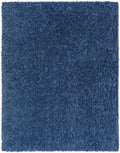 Faina Solid Dark Blue Shag Washable Area Rug